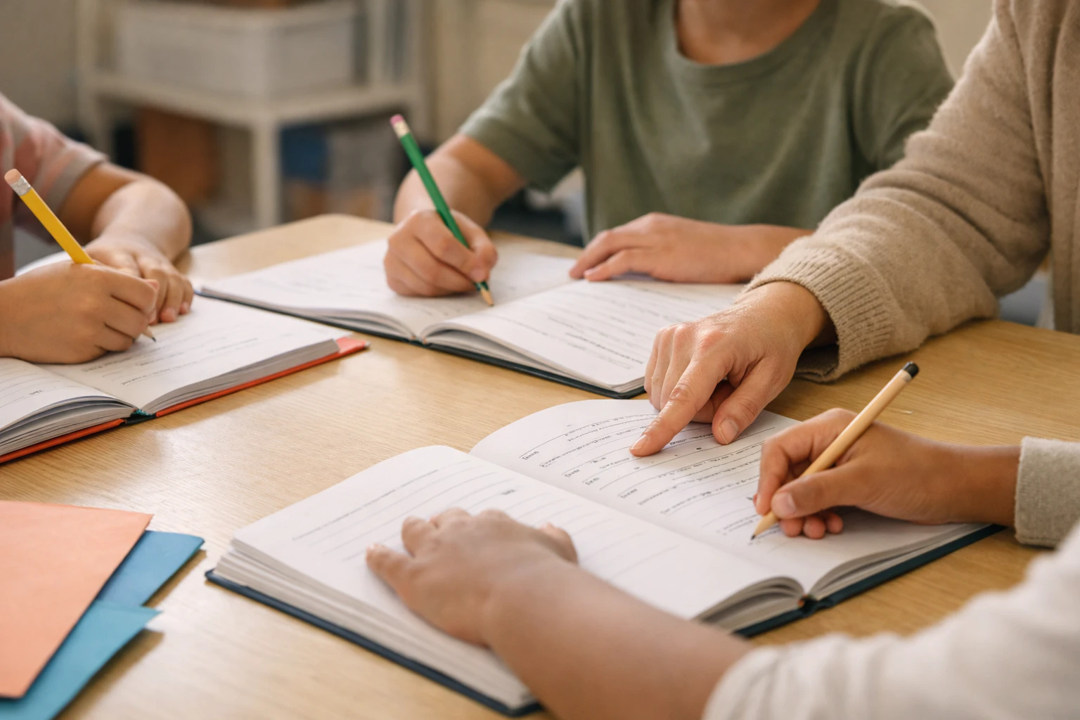 Teacher introducing a guided learning activity